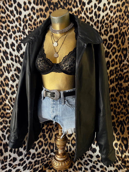 VINTAGE LEATHER BOMBER JACKET