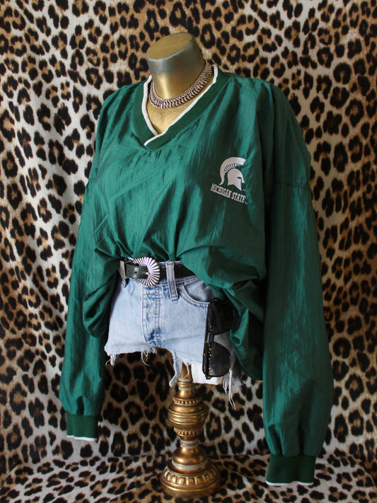 VINTAGE MICHIGAN STATE SPARTANS WINDBREAKER