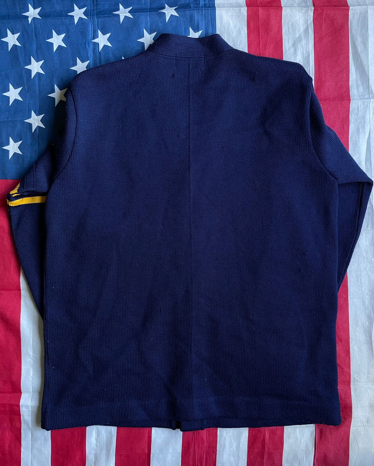 VINTAGE NAVY/YELLOW VARSITY CARDIGAN