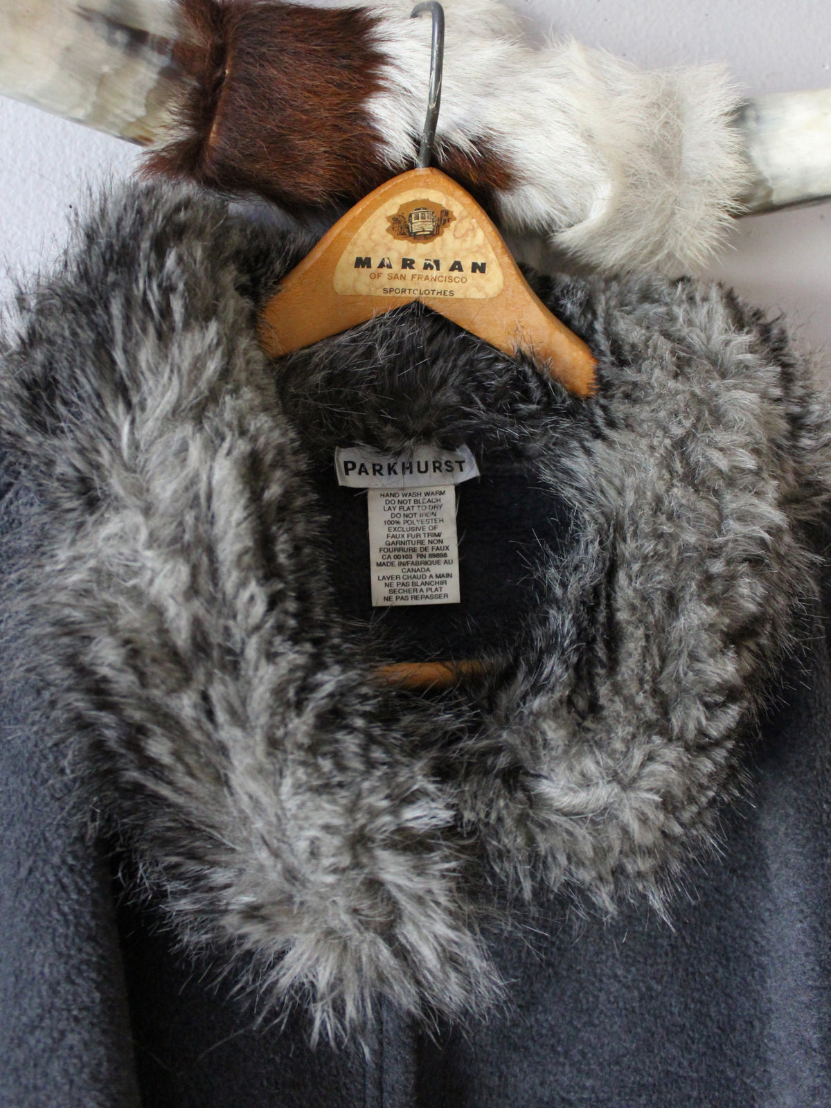 FAUX FUR TRIM SHAWL