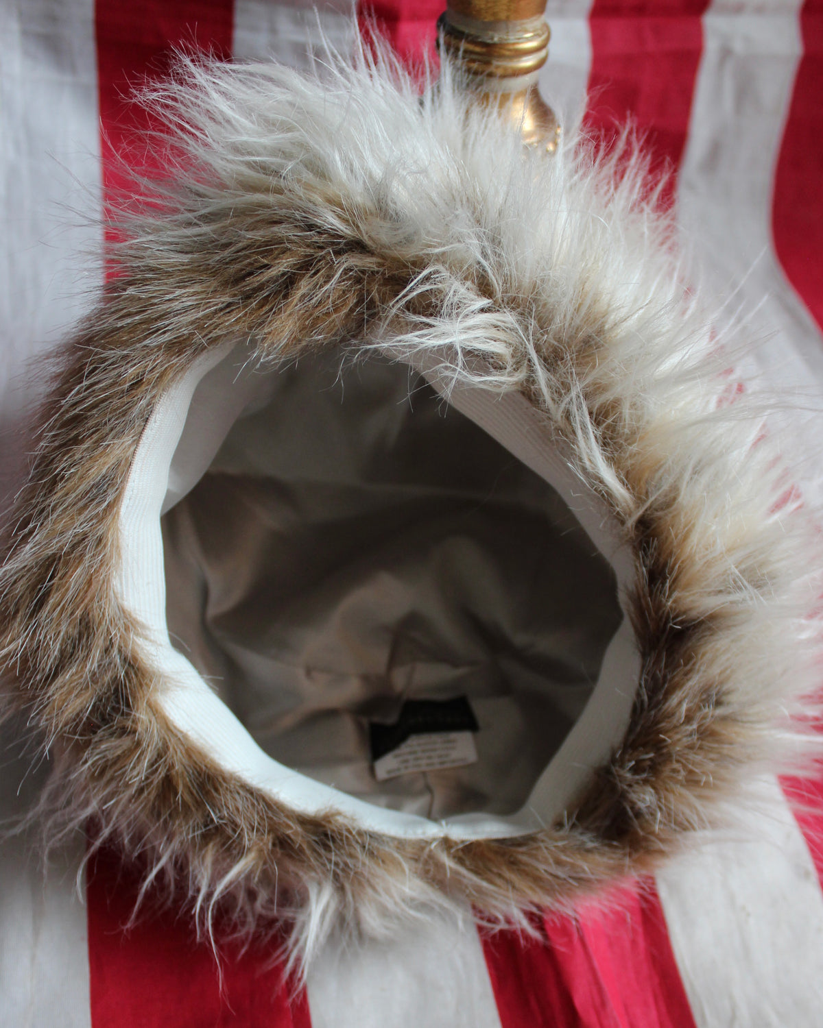 CREAM/TAN MIXED FAUX FUR COSSACK HAT