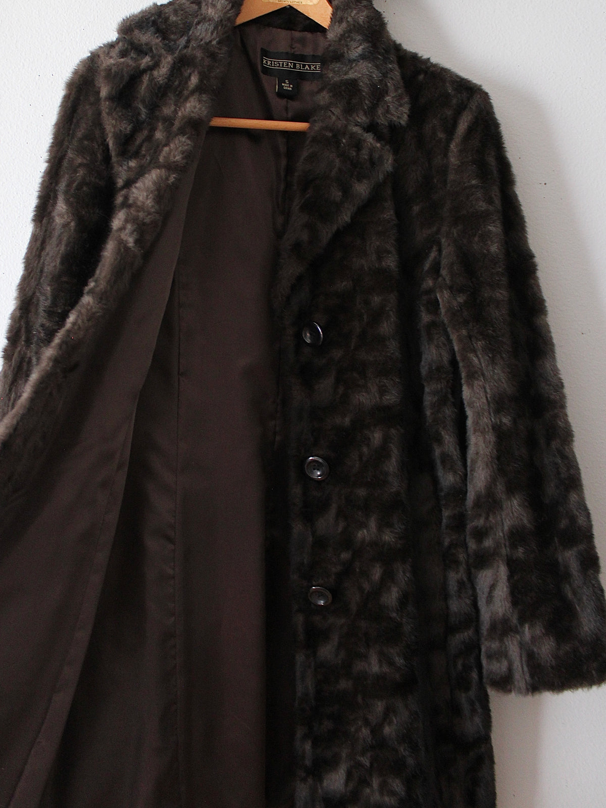 CHOCOLATE BROWN FAUX FUR COAT