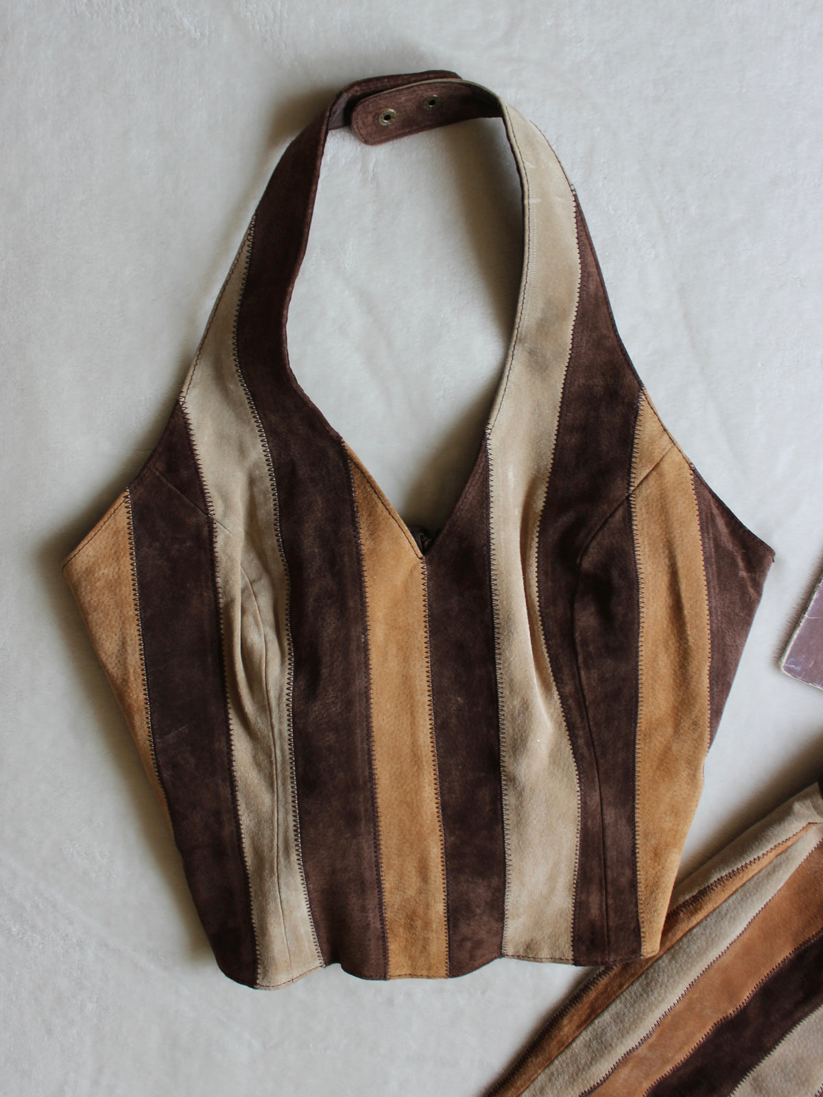 RARE GENUINE LEATHER STRIPED SET