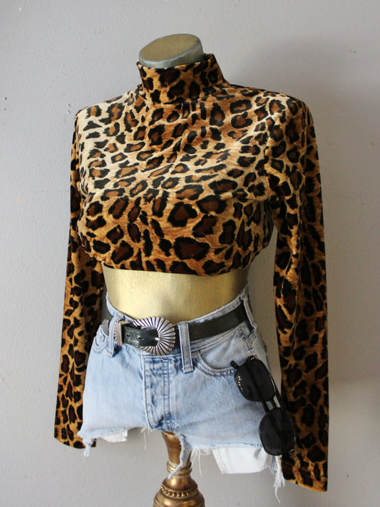 VINTAGE LEOPARD PRINT TURTLENECK