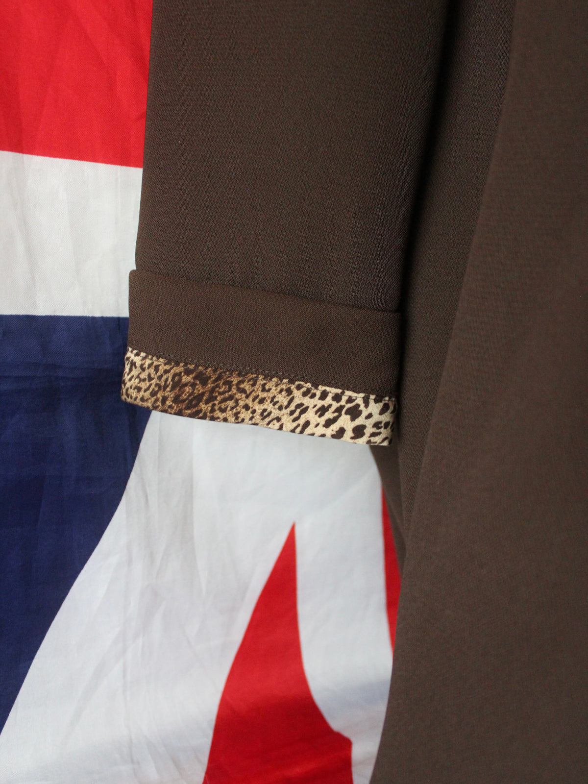 VINTAGE LONG LINE BLAZER JACKET W/ ANIMAL PRINT