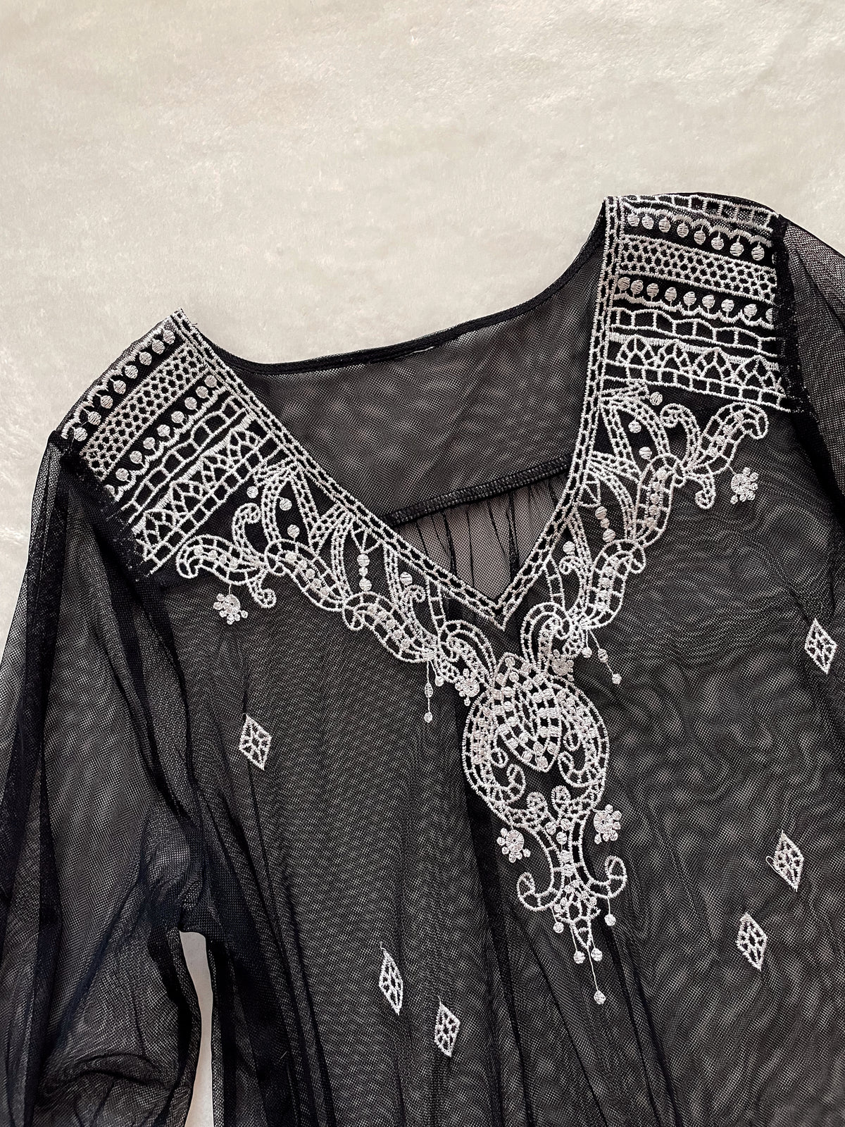 EMBROIDERED SHEER TUNIC