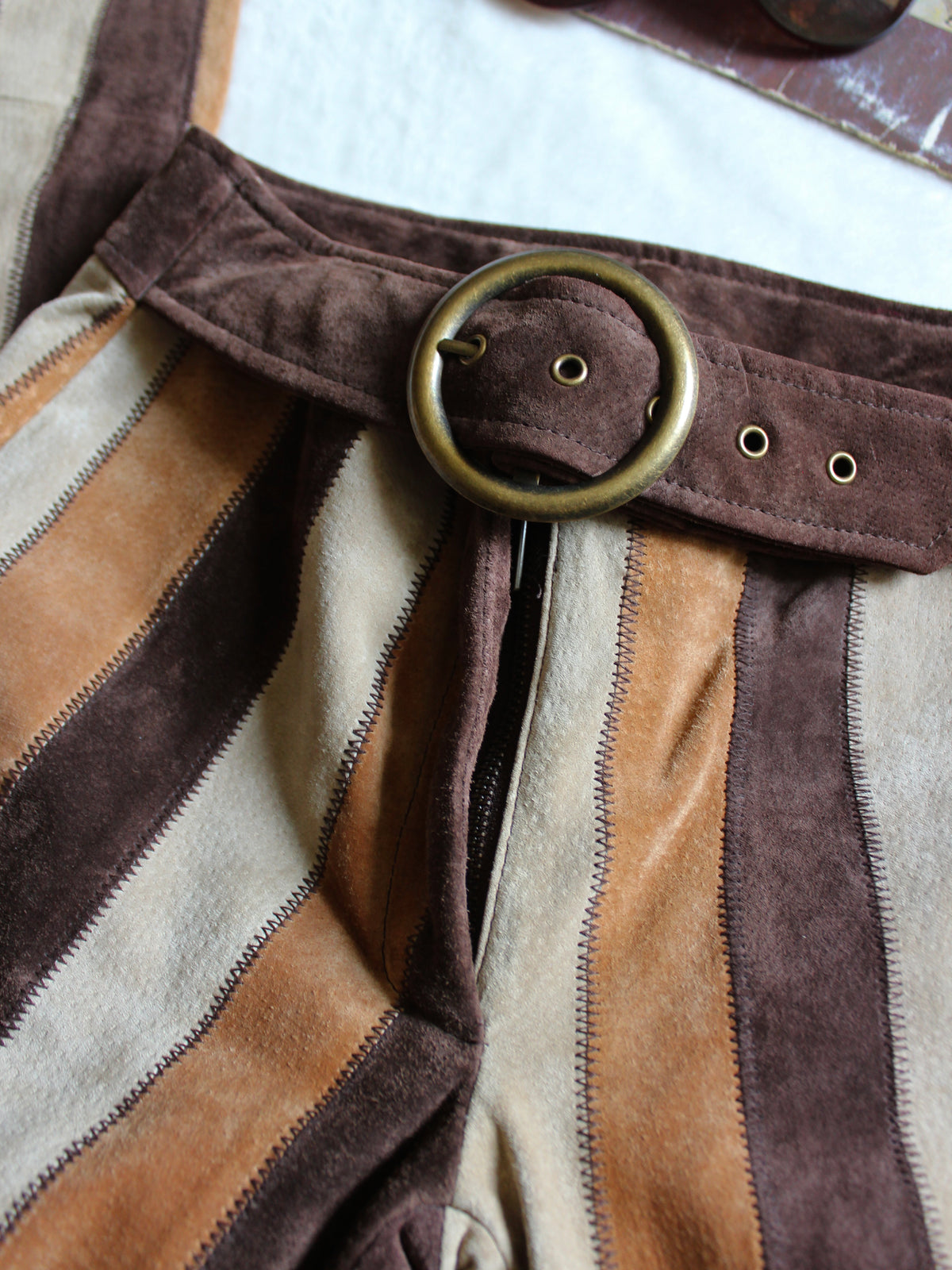 RARE GENUINE LEATHER STRIPED SET