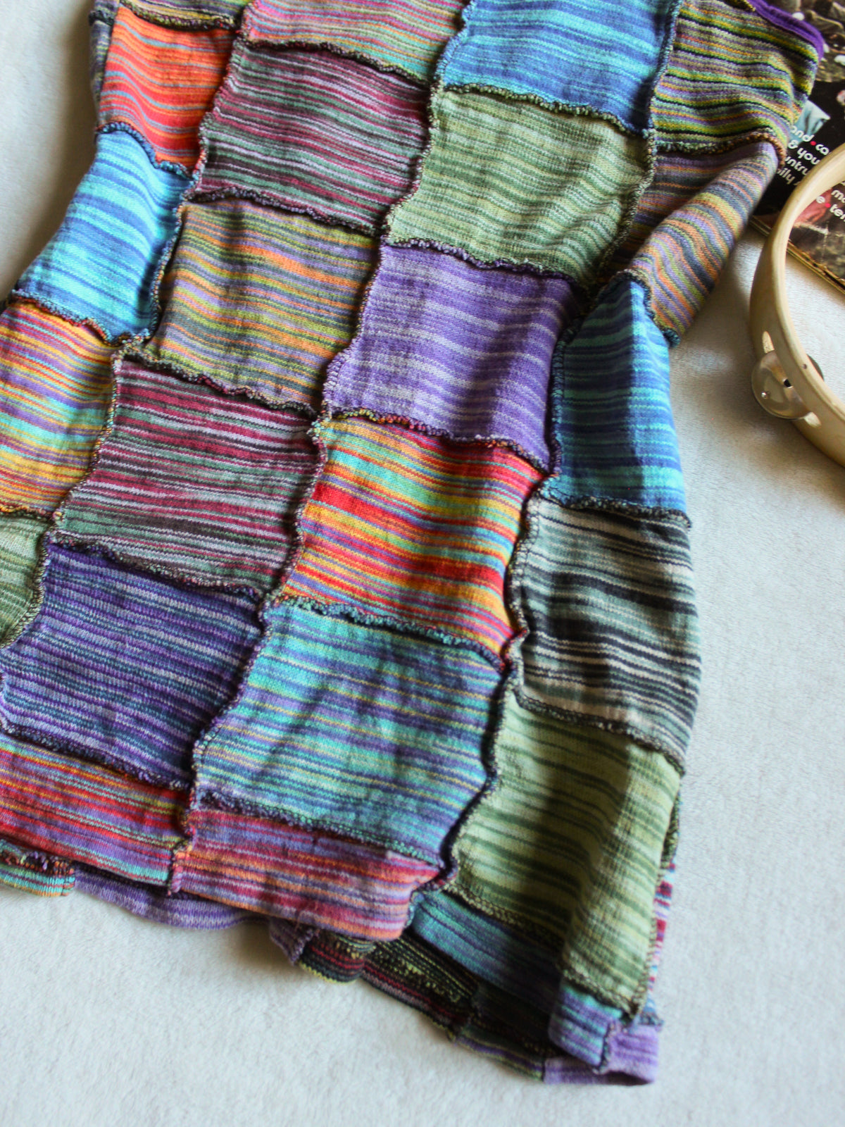 BOHO PATCHWORK MINI DRESS