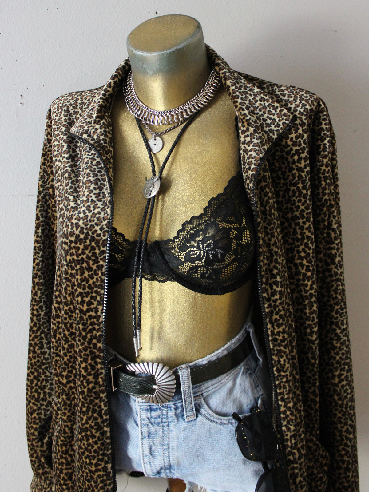 VINTAGE LEOPARD ZIP UP JACKET