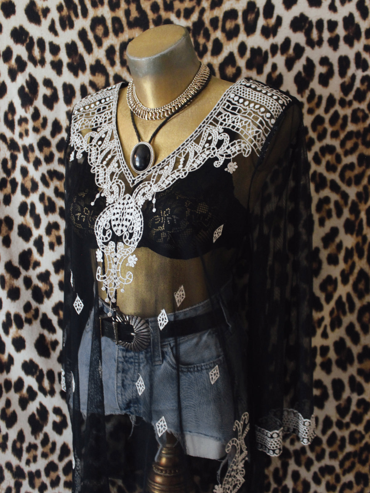 EMBROIDERED SHEER TUNIC
