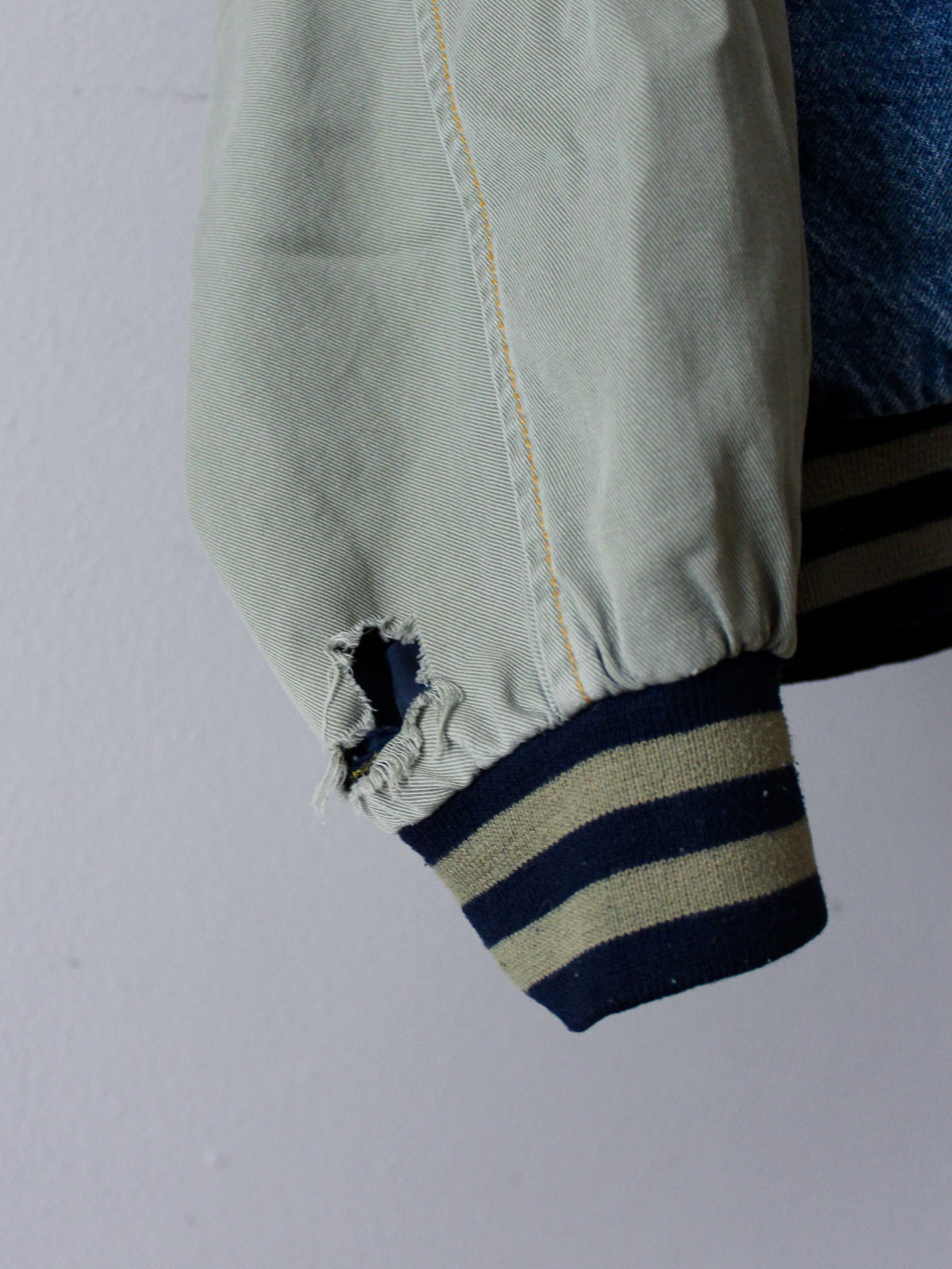 VINTAGE CONTRAST DENIM BOMBER JACKET
