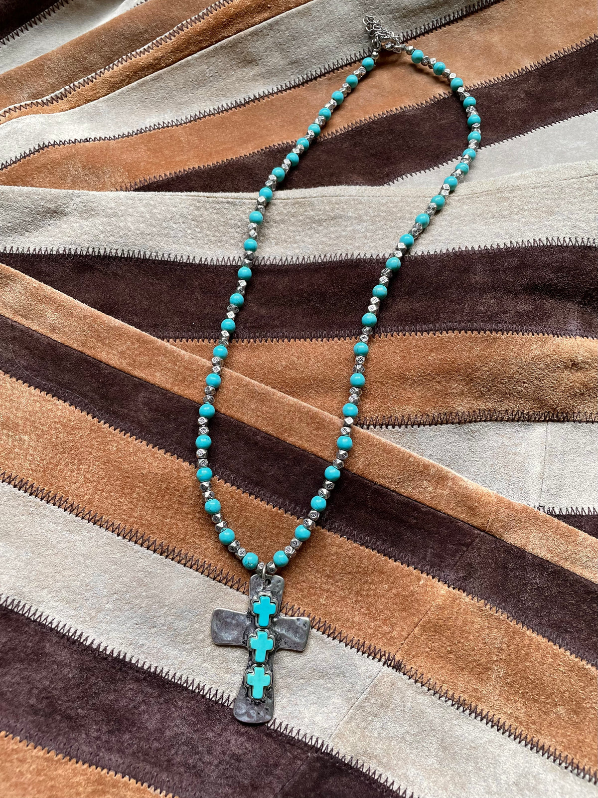 HAMMERED CROSS NECKLACE