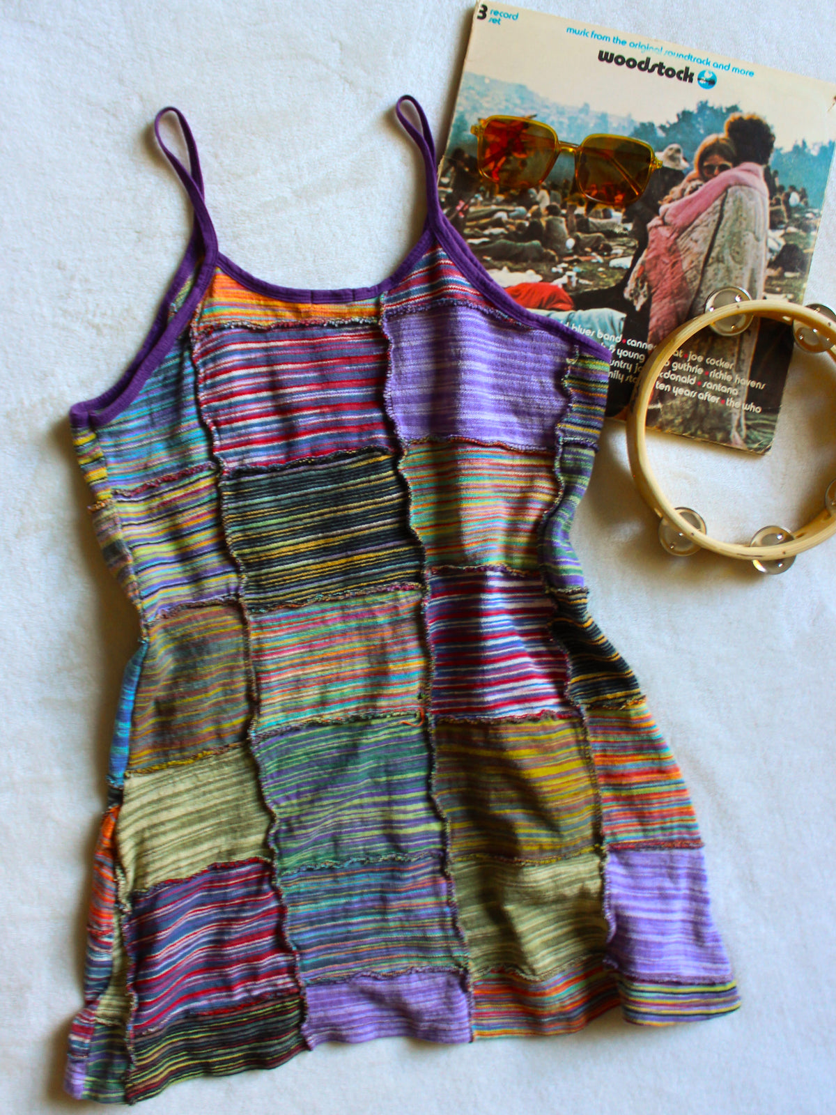 BOHO PATCHWORK MINI DRESS