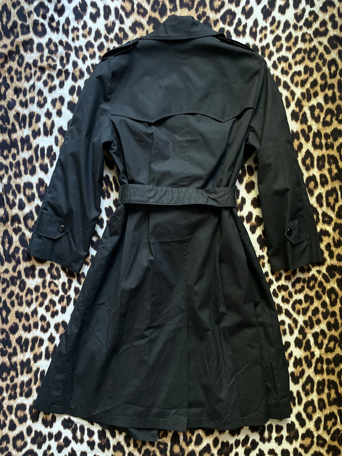 VINTAGE CLASSIC BLACK TRENCH COAT