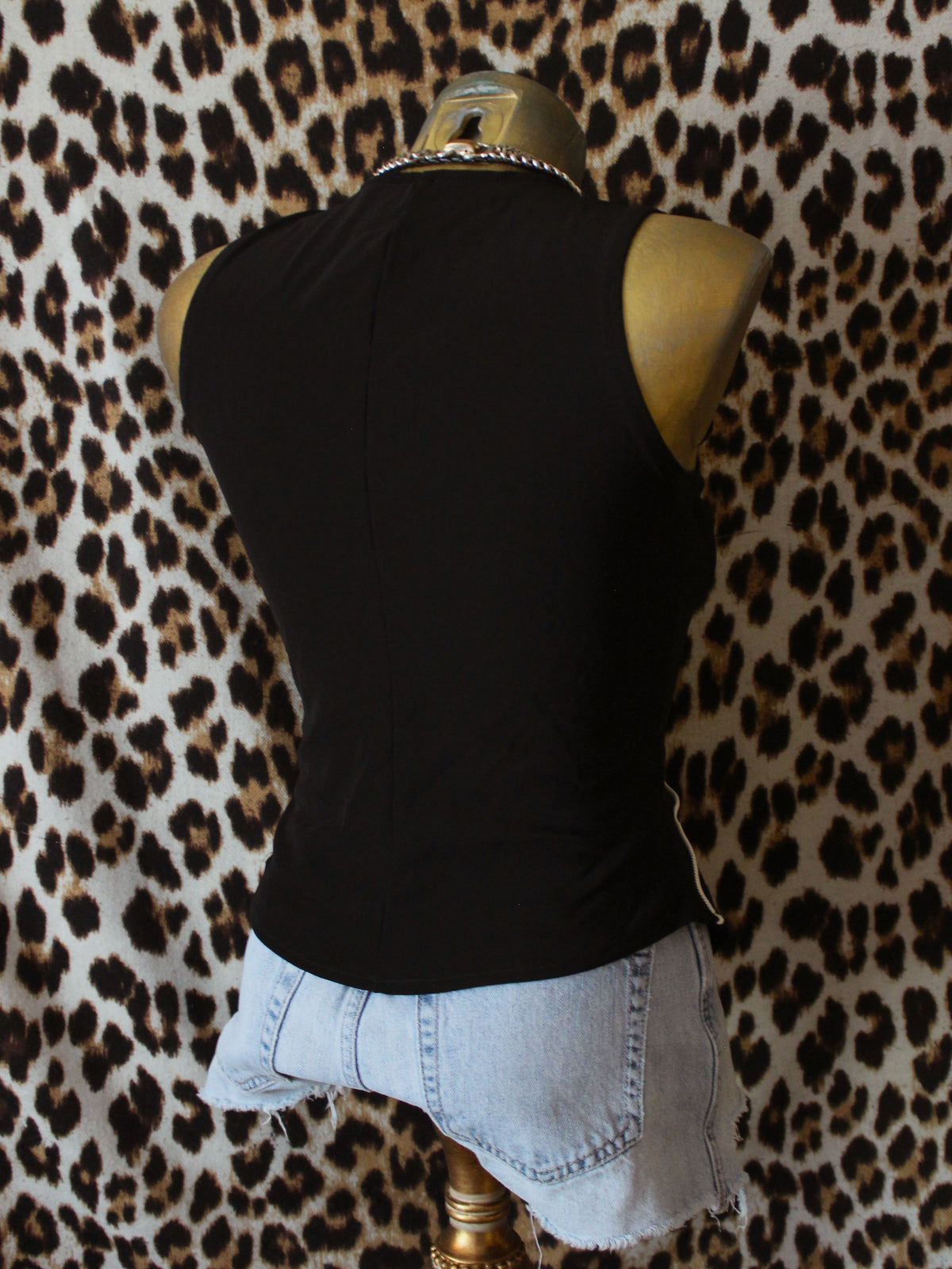 VINTAGE BLACK + WHITE VEST TOP