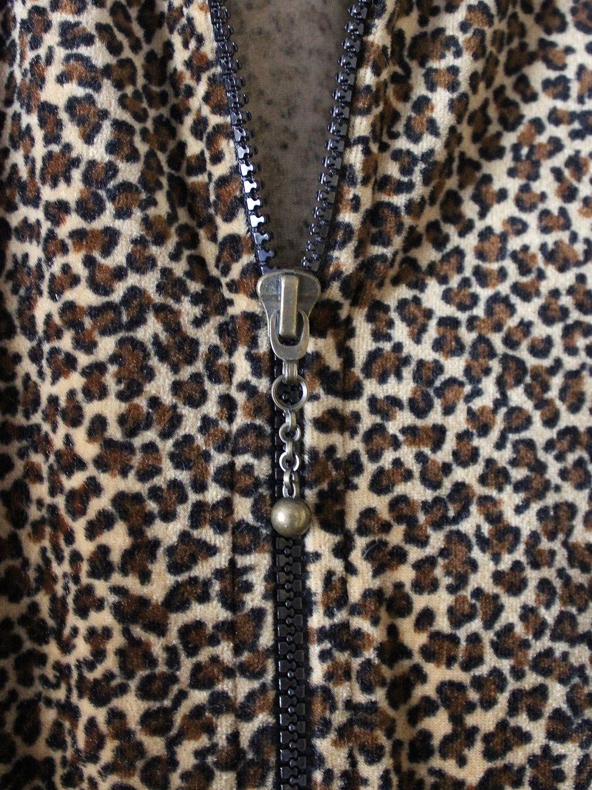 VINTAGE LEOPARD ZIP UP JACKET