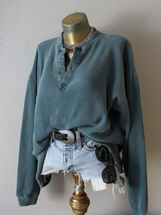 VINTAGE WAFFLE KNIT TOP