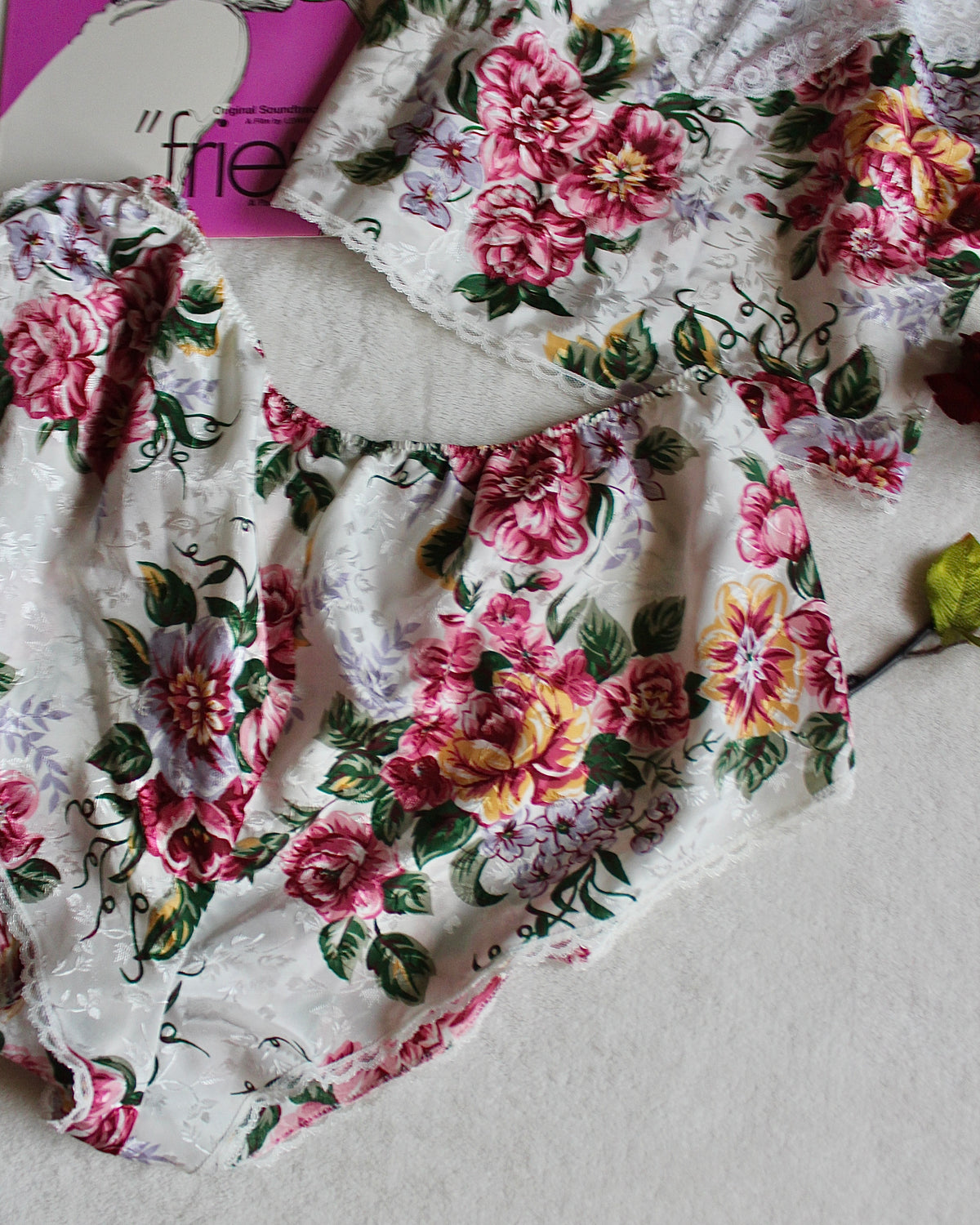 VINTAGE SILKY FLORAL PJ SET
