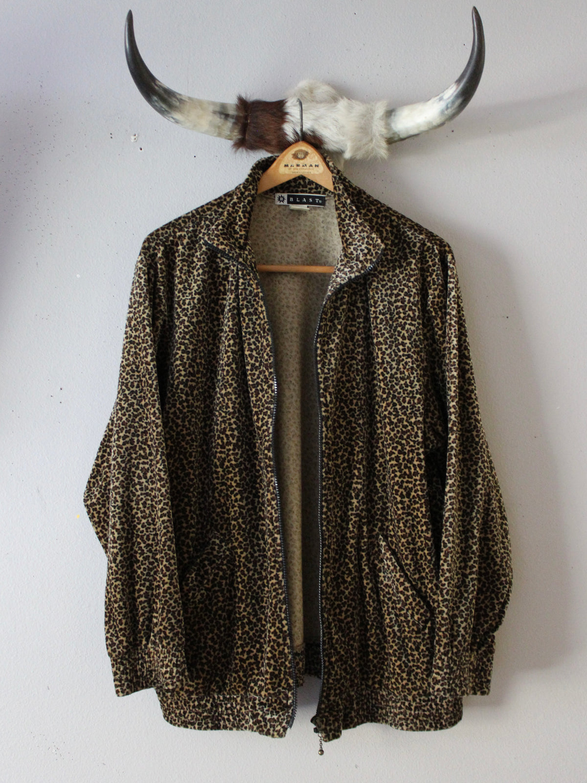 VINTAGE LEOPARD ZIP UP JACKET