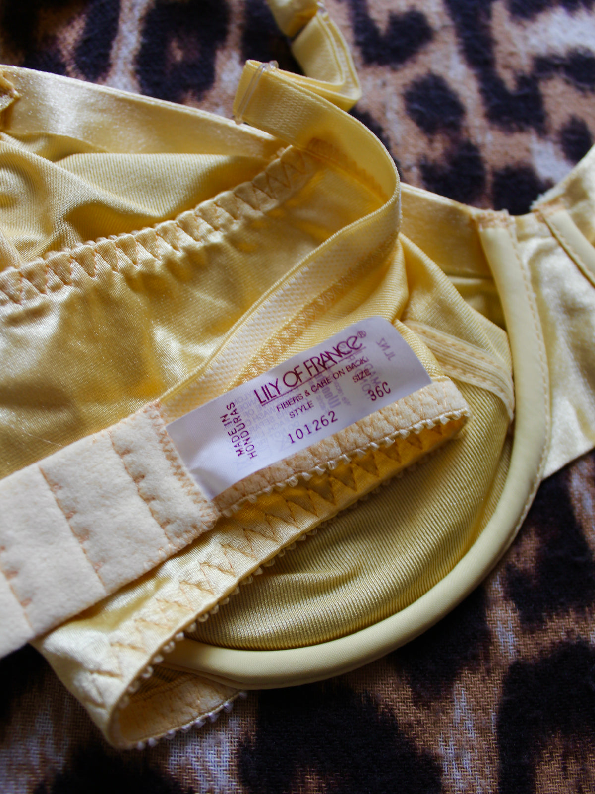 VINTAGE GOLDEN YELLOW SATIN BRA