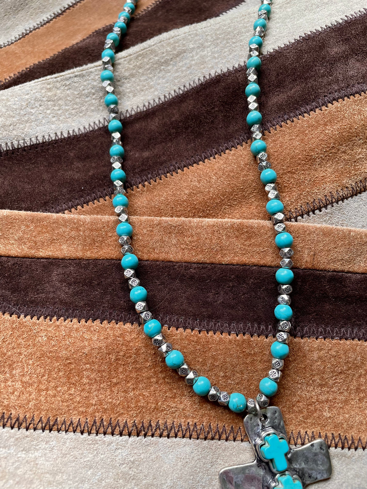 HAMMERED CROSS NECKLACE