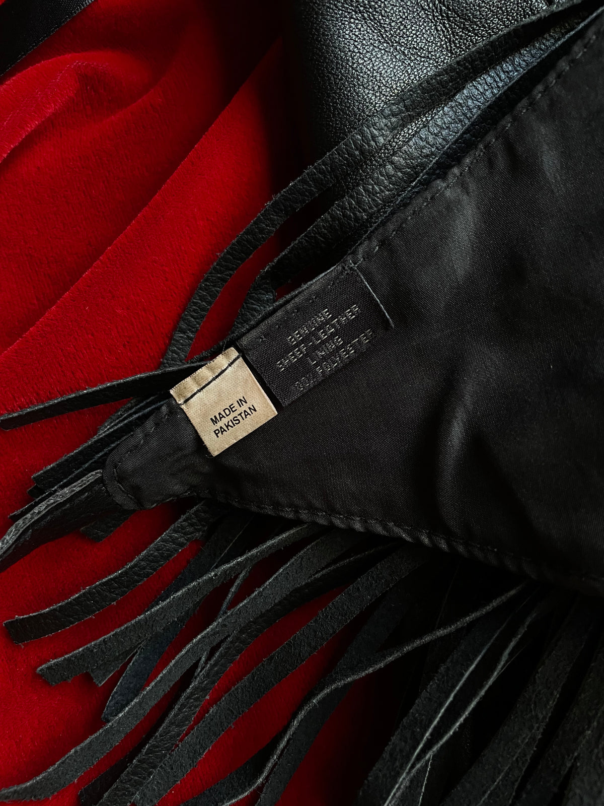 VINTAGE GENUINE LEATHER FRINGE HALTER
