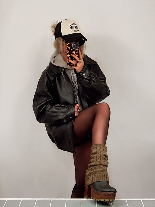 VINTAGE LEATHER BOMBER JACKET