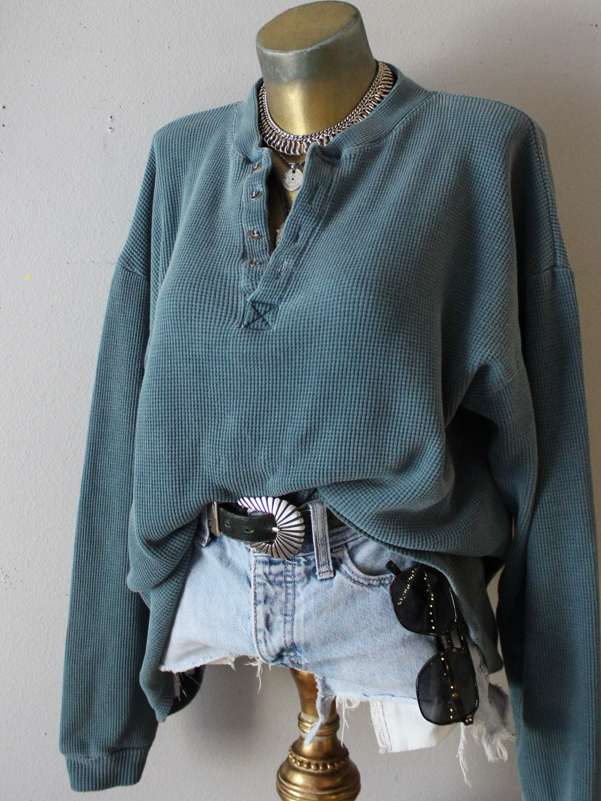 VINTAGE WAFFLE KNIT TOP