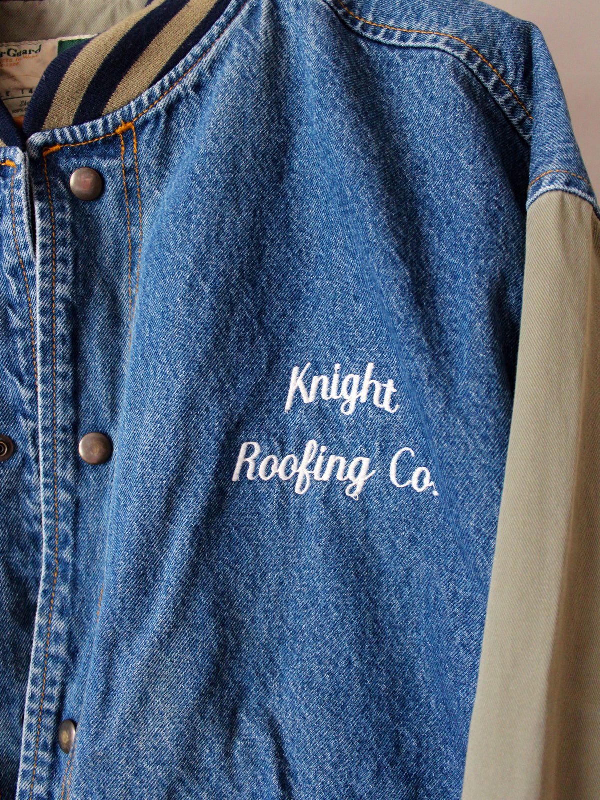 VINTAGE CONTRAST DENIM BOMBER JACKET