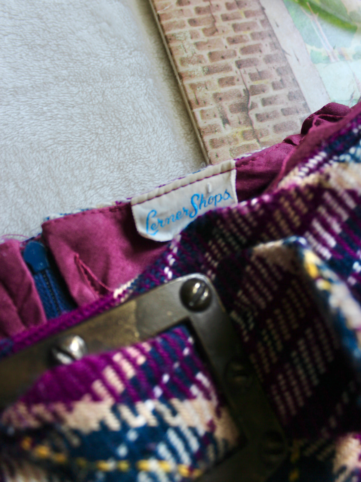 VINTAGE 60s/70s PURPLE MINI SKIRT WITH BUCKLE