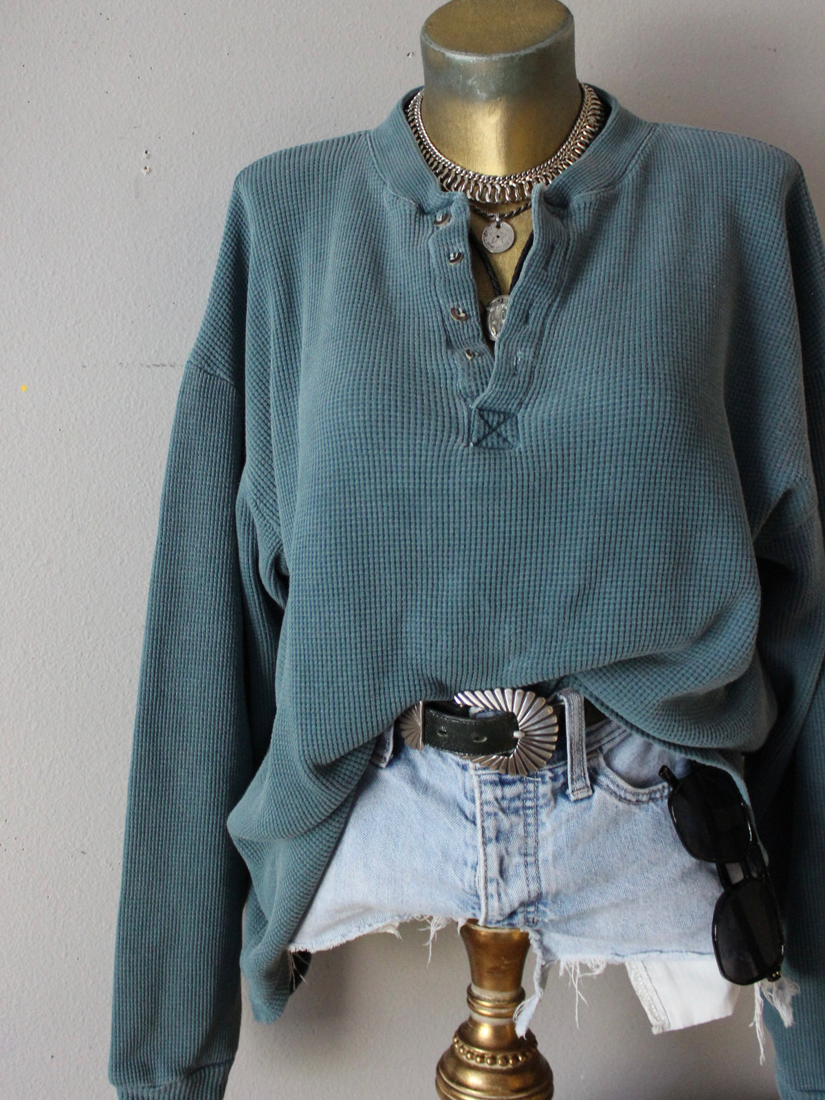 VINTAGE WAFFLE KNIT TOP