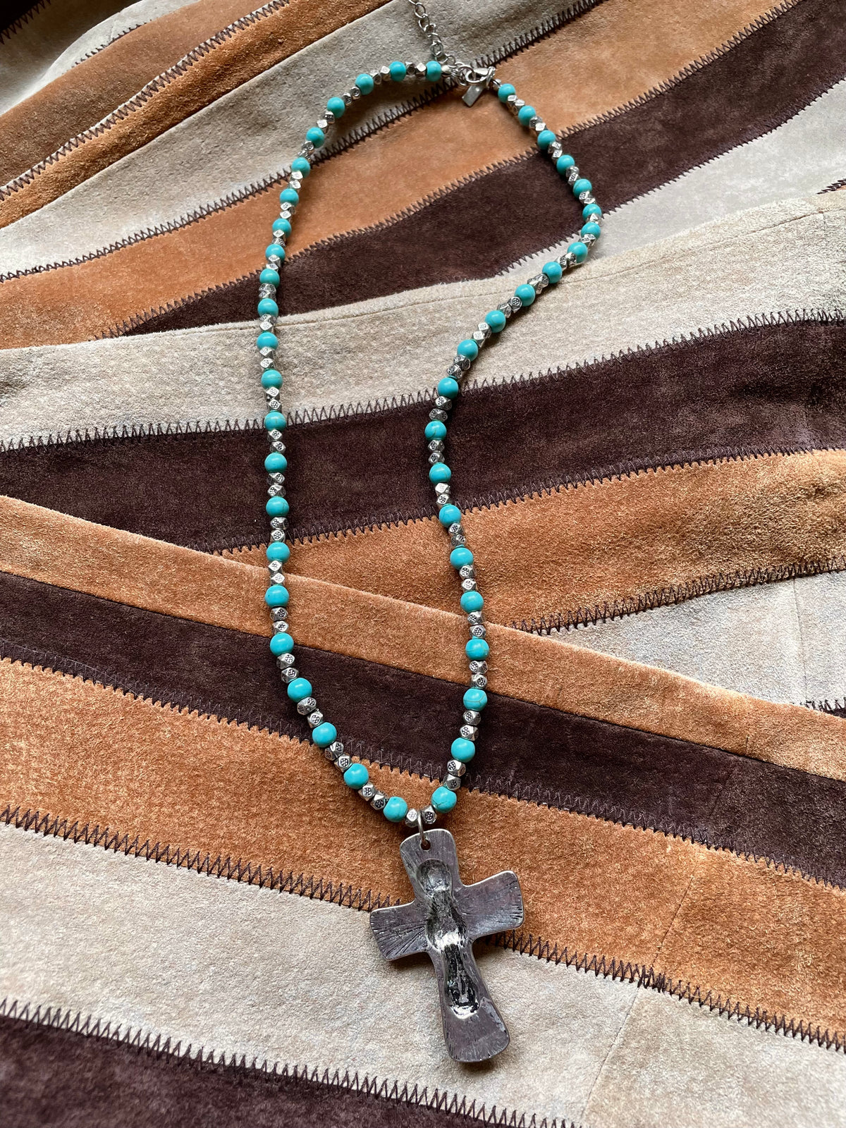 HAMMERED CROSS NECKLACE