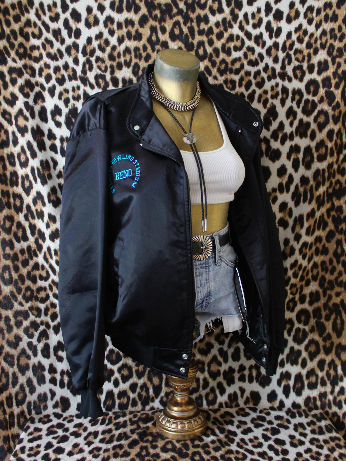 RENO NATIONAL BOWLING STADIUM SATIN BOMBER JACKET